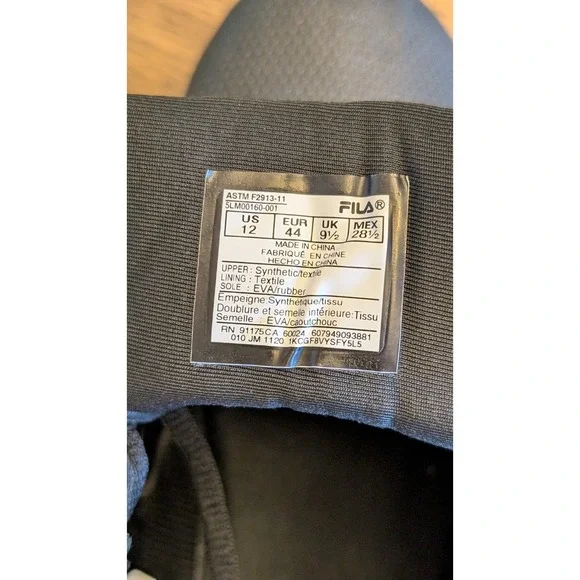 Men's Work Shoes Fila Memory Layers Slip Resistant Shoe, Black, size 12 - Picture 7 of 8